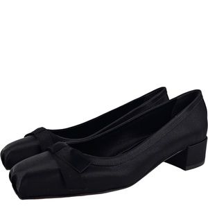 Christian Louboutin Mamaflirt Black Satin Ballet Flats New